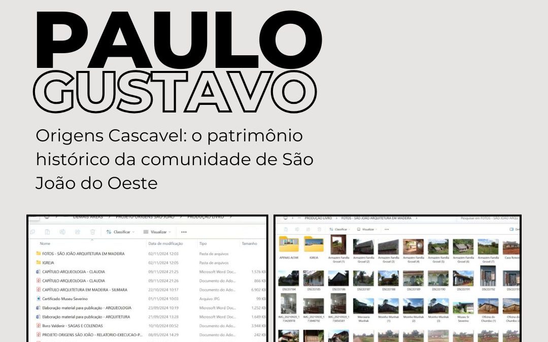 Projeto aprovado pela Lei Paulo Gustavo visa proporcionar o registro do patrimônio histórico da comunidade de São João do Oeste